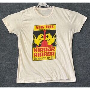 Star Trek Mirror Mirror Spock Graphic T-Shirt Mens Large Cream Short Sleeve Tee